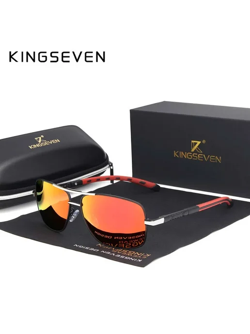 KingSeven Солнцезащитные очки алюминиевые polarized UV400, черный, фото 3
