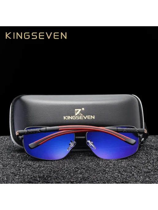 KingSeven Солнцезащитные очки алюминиевые polarized UV400, коричневый, фото 6