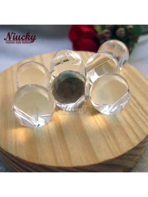Niucky пуговицы акриловые шары 10 мм, прозрачные, 48 шт, 48 шт, фото 3