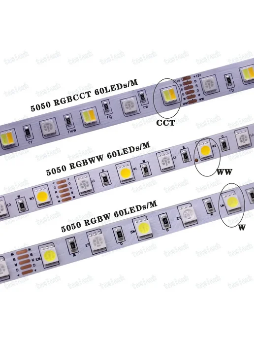 taslauk Светодиодная лента RGB 5M 300LED, 24V, CCT, IP20, вариант, фото 2