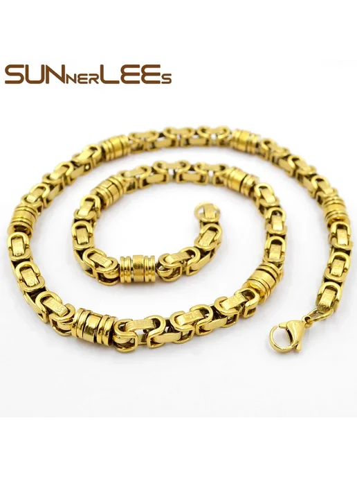 SUNNERLEES цепочка из нержавеющей стали 8 мм Silver 50 см, 8 мм Silver-Black 45, фото 6