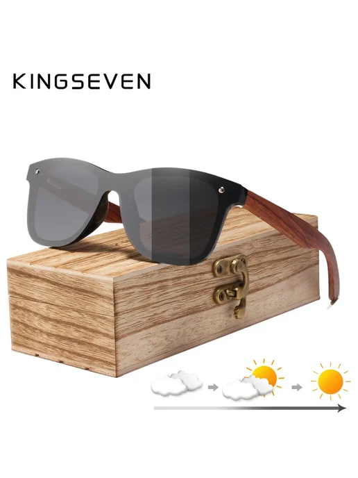 KingSeven Солнцезащитные очки, черный, фотохромные, вариант