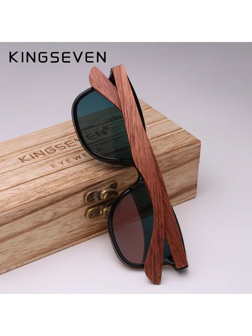 KingSeven Солнцезащитные очки, черный, фотохромные, вариант, фото 3