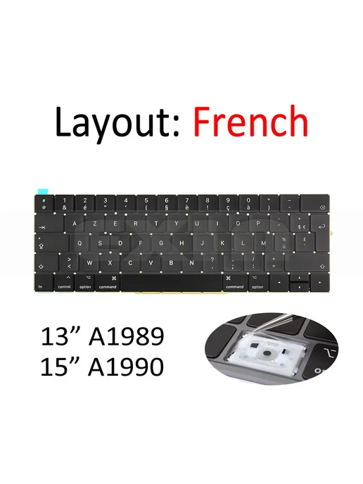 EXIN Клавиатура для Macbook Pro A1989 A1990 2018 Черный, Swe, черный, фото 5