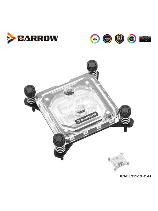 Нет бренда Блок водяного охлаждения Barrow LTYK3-04I Intel ARGB White, белый, фото 2
