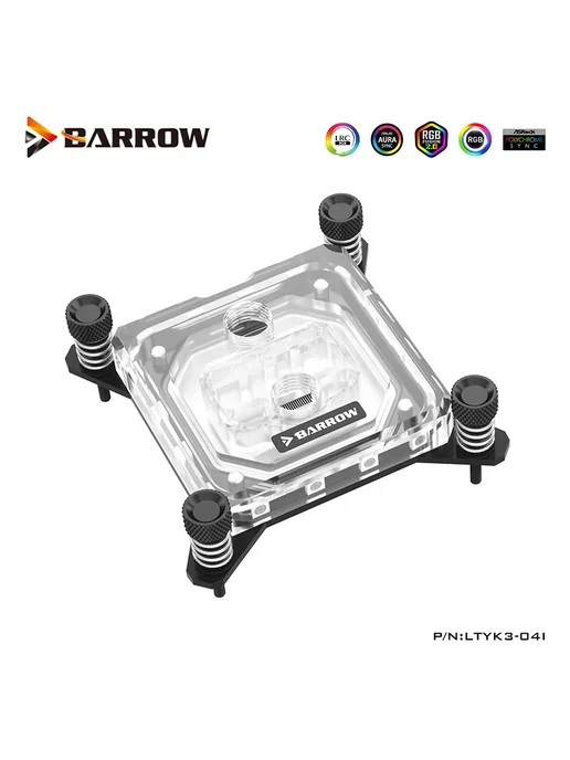 Нет бренда Блок водяного охлаждения Barrow LTYK3-04I Intel ARGB White, черный, фото 3