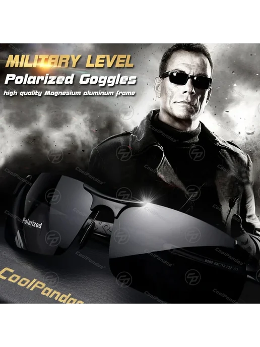 COOLPANDAS Мужские солнцезащитные очки Black Black, черные, черный, фото 2