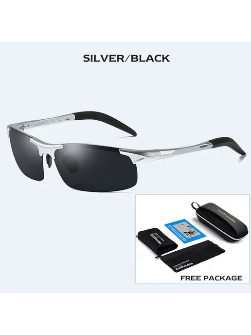 COOLPANDAS Мужские солнцезащитные очки Silver-black UV400, вариант