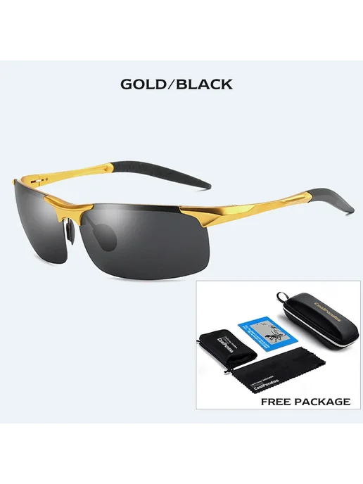 COOLPANDAS Мужские солнцезащитные очки Gold Black, Цвет Желтый, черный