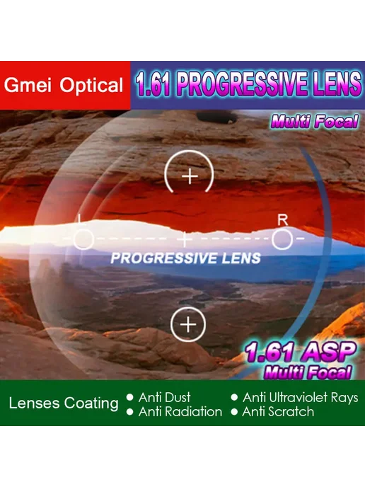 Gmei Optical Прогрессивные очки 2 шт, 2 шт