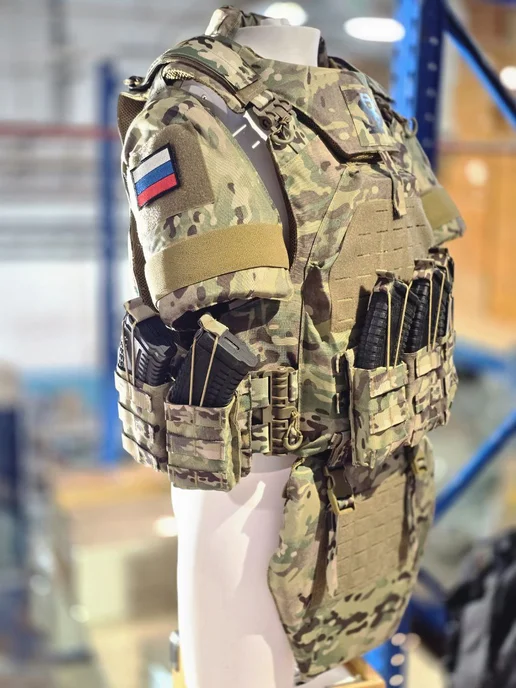 Бронежилет тактический с бронеплитами Бр3 военный мультикам, белый, фото 8