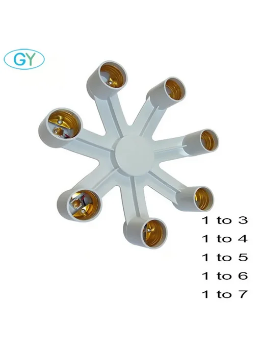 GY Разветвитель лампочек E27, 1 to 3, 2 pieces, белый, фото 2