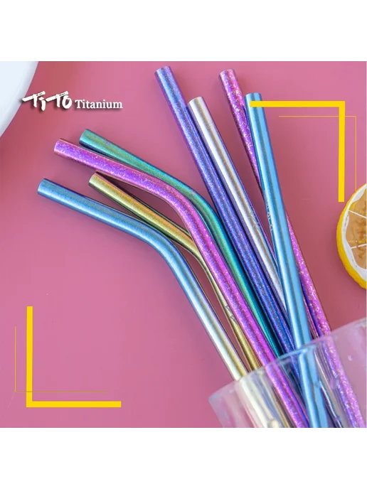 TITO TITANIUM Титановая трубочка Bent Sandblasting, титан, фото 5