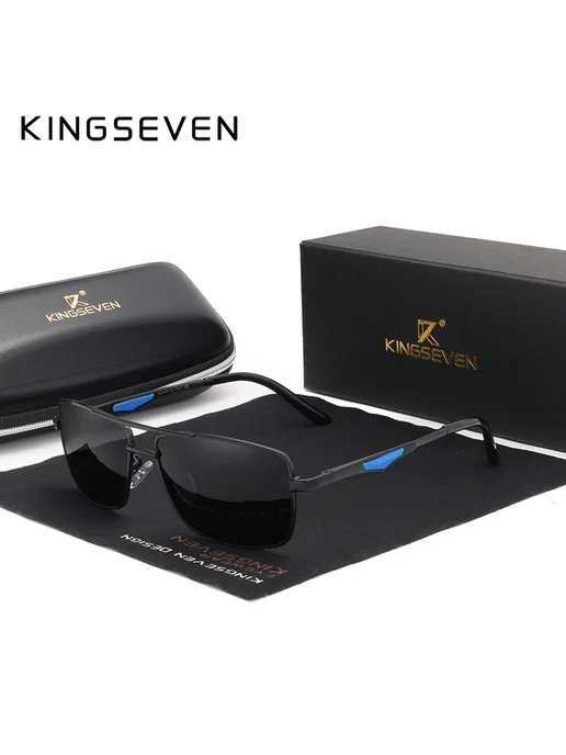 KingSeven Солнцезащитные очки, Black Gray, черный