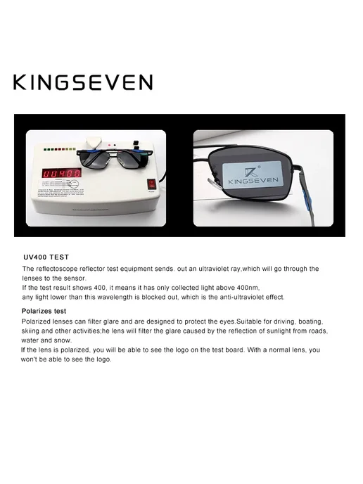 KingSeven Солнцезащитные очки, Black Gray, черный, фото 4