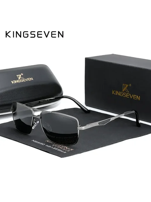 KingSeven Солнцезащитные Очки Квадратные Brown, коричневый, фото 2