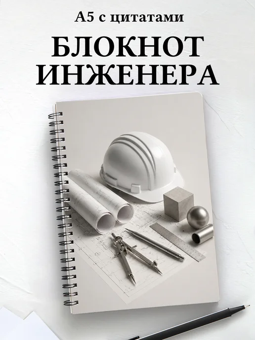Блокнот инженера, архитектора с мотивирующими цитатами