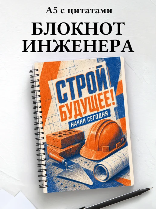 Блокнот инженера, архитектора с мотивирующими цитатами
