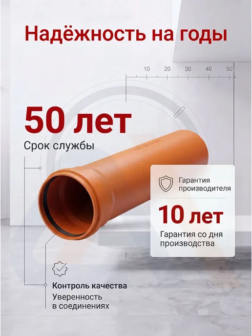 VALFEX Труба канализационная 110 мм, 1 м, 1 м, фото 7