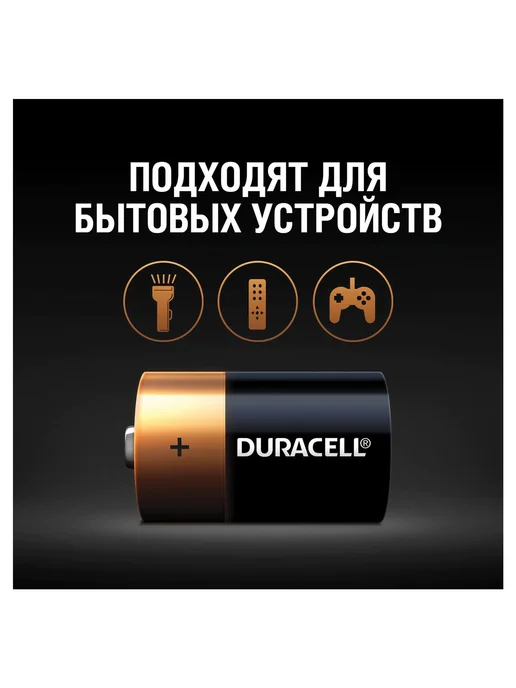 Батарейки DURACELL Basic D 2шт блист, MN 1300, 2 шт, фото 2