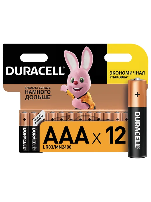 Батарейки DURACELL Basic AAA 12шт, 12 шт
