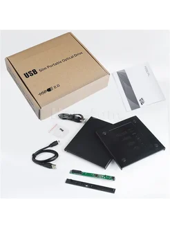 Heretom Твердый пластик Тонкий ABS USB 2.0 12,7 мм IDE PATA к SATA D