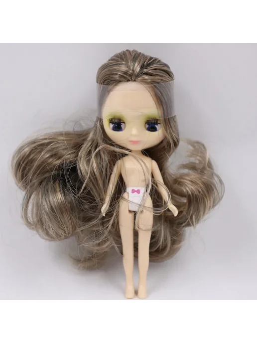 Нет бренда Кукла Mini Blyth 10 см, nude doll, ABS, 14+, бежевый