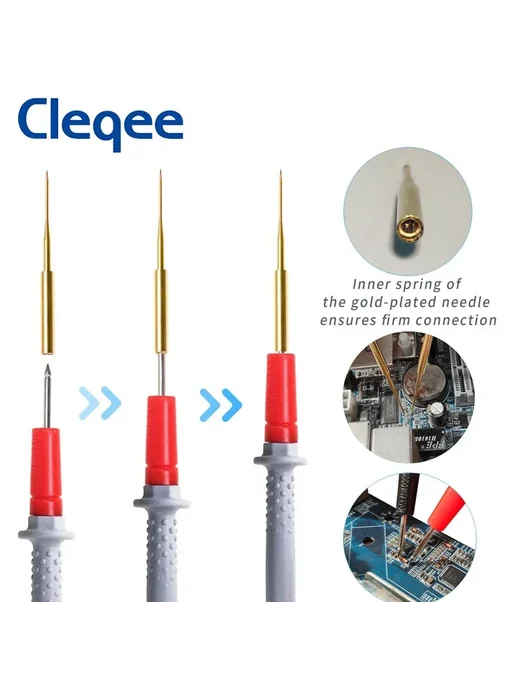CLEQEE Провода для мультиметра P1505-2pcs, 1,5 м, 15052 шт, 1,5 м, фото 4