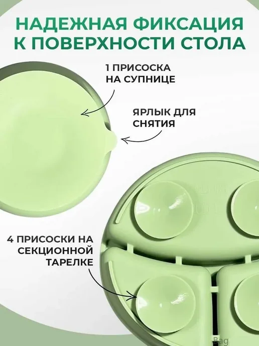 Набор детской посуды для кормления 5 предметов, вариант, фото 7