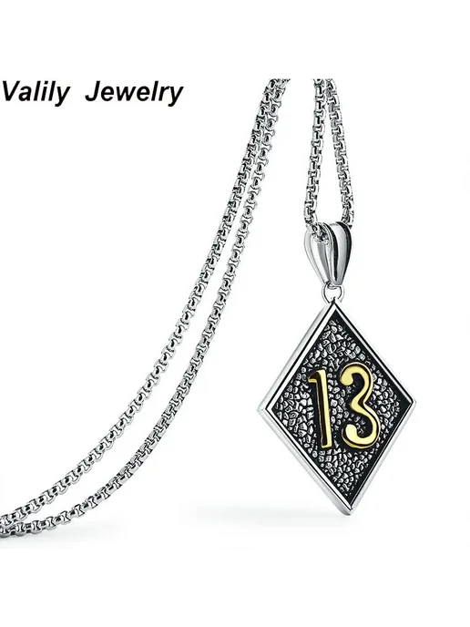 Valily Jewelry Мужское ожерелье-цепочка Valily из нержавеющей стали Black, черный, фото 2