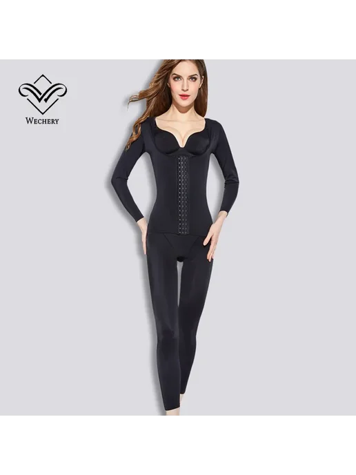 wechery Корректирующее боди, черный, полиэстер спандекс, S-3, черный