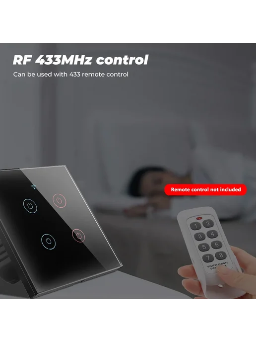SMATRUL Смарт-выключатель 3 gang Black WIFI, черный, фото 4