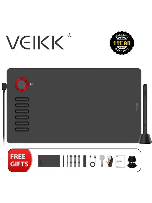VEIKK Графический планшет A15PRO Черный, A15ProGray Film Cas, черный, фото 2