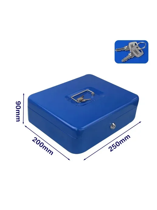 Нет бренда Стальной сейф для дома 25cm Blue Key, синий