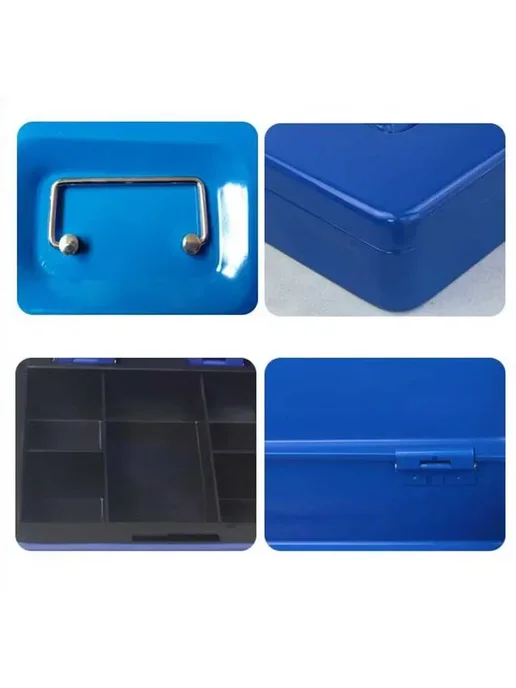 Нет бренда Стальной сейф для дома 25cm Blue Key, синий, фото 6