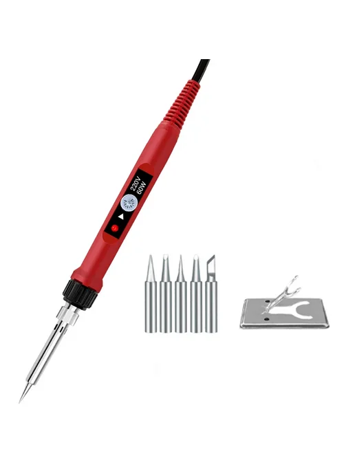 Нет бренда Электрический паяльник Lefavor 936 60 Вт EU, 60W red2, 60 Вт, 60 Вт