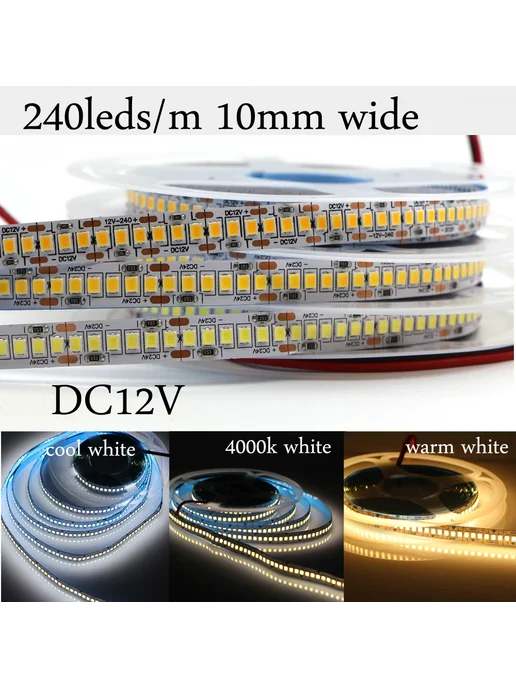Viktorovna Светодиодная лента 240leds m, 12V, Cool White, 2m, IP65, белый