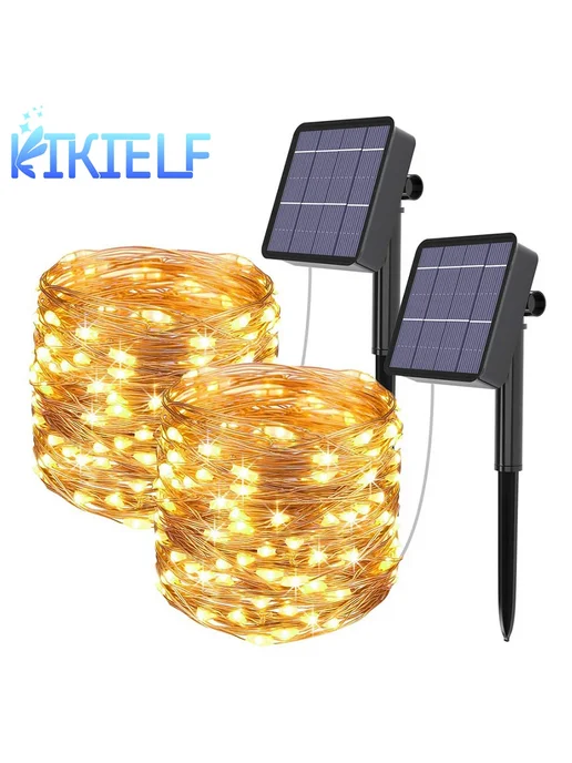 KIKIELF Солнечная гирлянда 7M, 50 LED, теплый белый, белый, фото 2