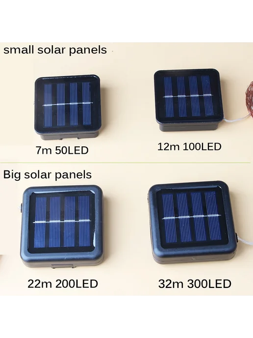 KIKIELF Солнечная гирлянда 7M, 50 LED, теплый белый, белый, фото 4