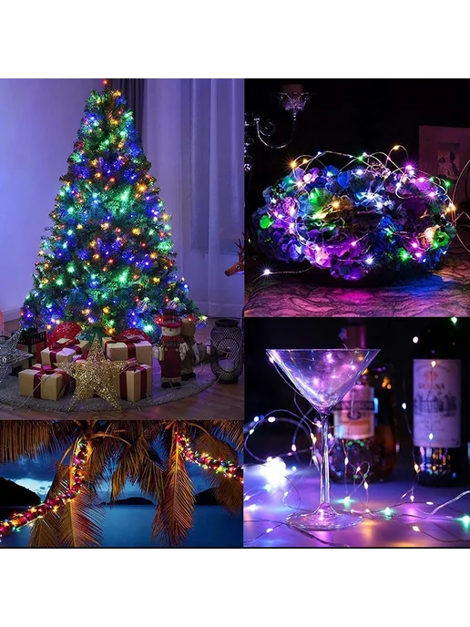 KIKIELF Солнечная гирлянда 7M, 50 LED, теплый белый, белый, фото 7