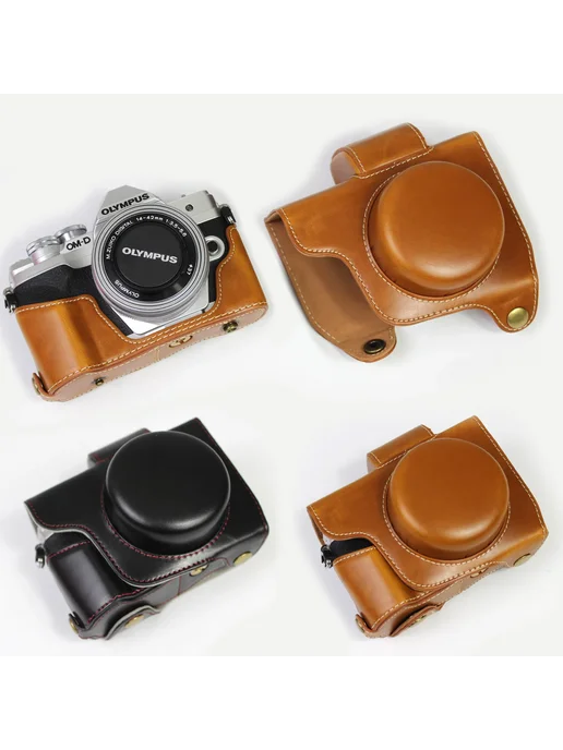 Cozyshot HQ Синтетическая кожа Чехол для Olympus OM-D E-M10 Mark IV Ч, коричневый, фото 2