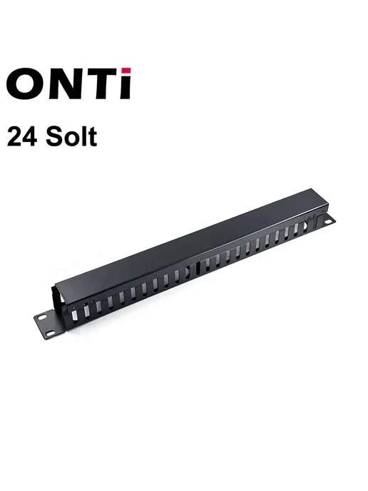 Нет бренда Металлический органайзер для кабелей ONTi 24 slot, черный