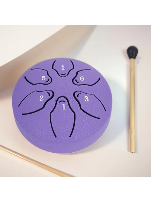 Стальной Rain Drum 3" 6 нот для йоги и улиц, фиолет, фиолетовый, фото 2