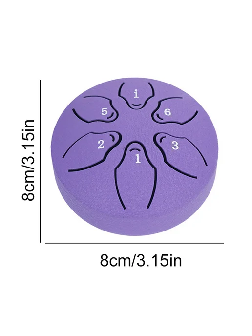 Стальной Rain Drum 3" 6 нот для йоги и улиц, фиолет, фиолетовый, фото 5