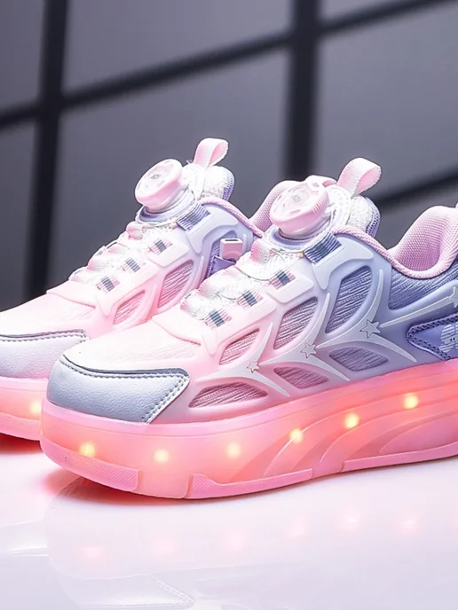 Heelys Кроссовки ролики для девочки мальчиков с подсветкой37, розовый, фото 2