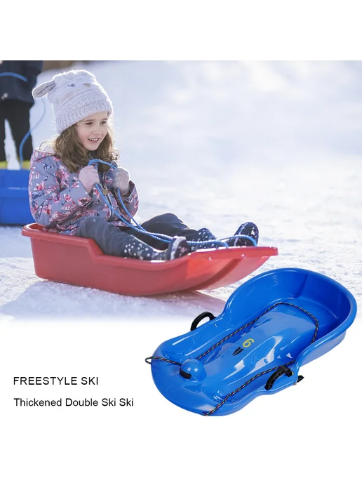 Пластиковый санки Snow Speeder для детей, зимний активитет, синий, фото 4