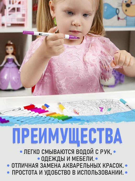 TOP SKETCH Акварельные маркеры для скетчинга 24 цвета двусторонние, 24 цв., фото 7