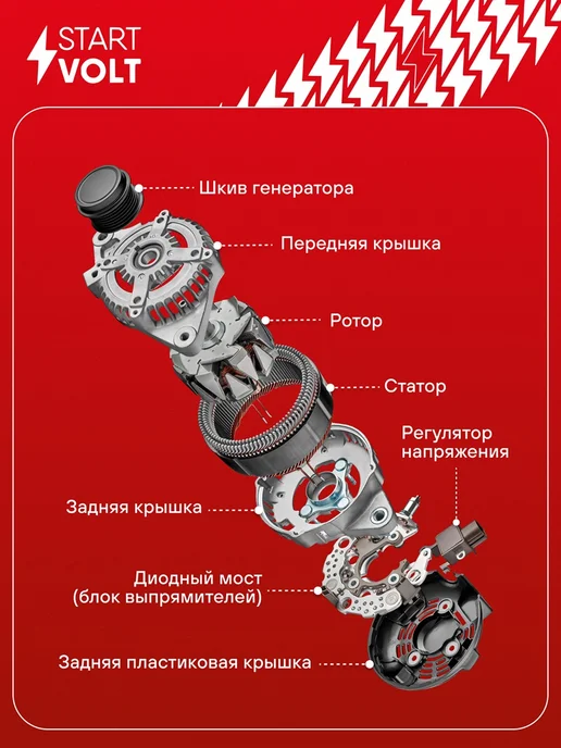 STARTVOLT Регулятор напряжения для Nissan Qashqai J10 2.0i, вариант, фото 3