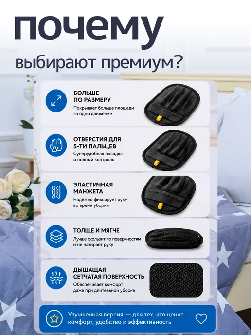 ТВИККИ Щетка варежка перчатка от шерсти животных, черный, фото 4