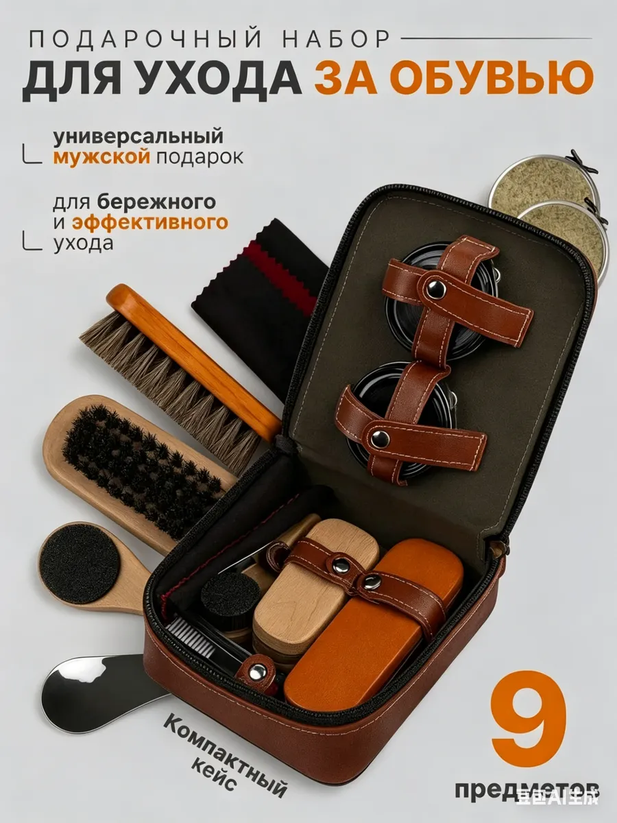 Набор для очистки обуви подарочный